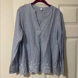 Old Navy Blue Striped Women's Top